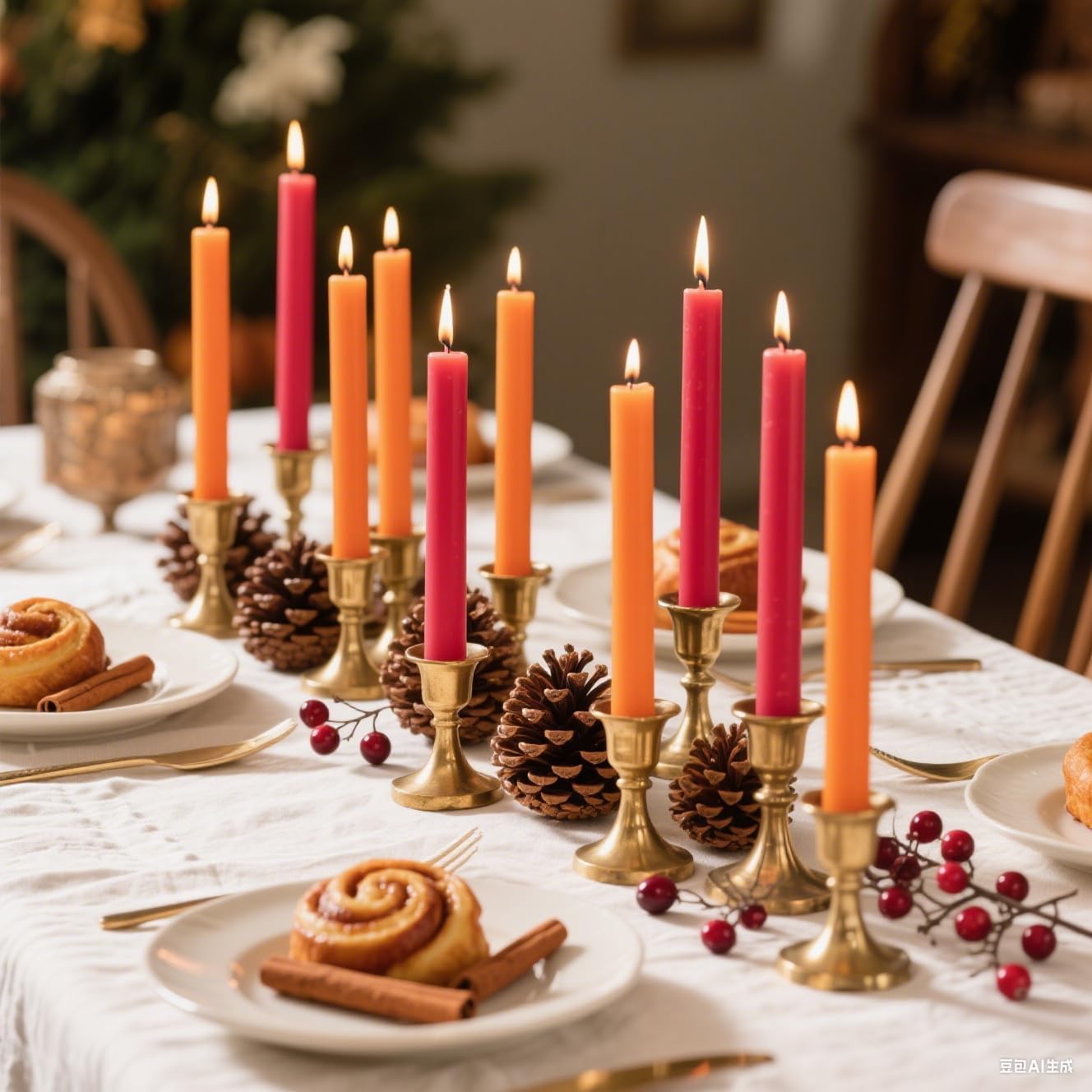 12-Pack Earth Tone Taper Candles, 10 Inch Unscented Dripless Candlesticks, Long-Lasting Burn Time of 7-8 Hours, Perfect for Fall Harvest Halloween Thanksgiving Dinners Parties and Home Décor
