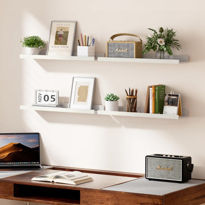 upsimples 6 Pack Wooden Floating Shelves, Wall Storage Decor Shelf for Bathroom, Bedroom, Living Room, Kitchen, Office and Laundry Room, Wall Mounted Display Hanging Shelf, Brown