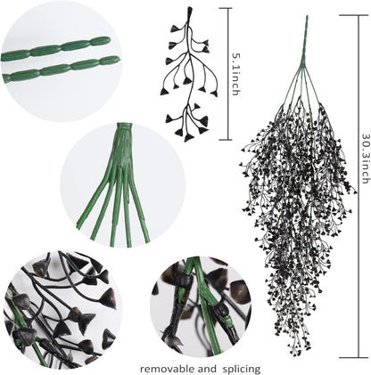 RECUTMS Fake Hanging Plants Artificial Ferns for Outdoor Hanging Faux Plants Vine Ivy Faux Fern Hanging Vines Wall Plants for Home Garden Party Wedding Decor (White 4P)