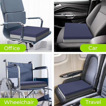 AUVON Ventilation Seat Cushion with Innovation Heat Dissipation Design, Anti-bedsore Wheelchair Cushion with Supportive Memory Foam, Waterproof & Anti-slip Cover, Improve Lower Back & Tailbone Comfort