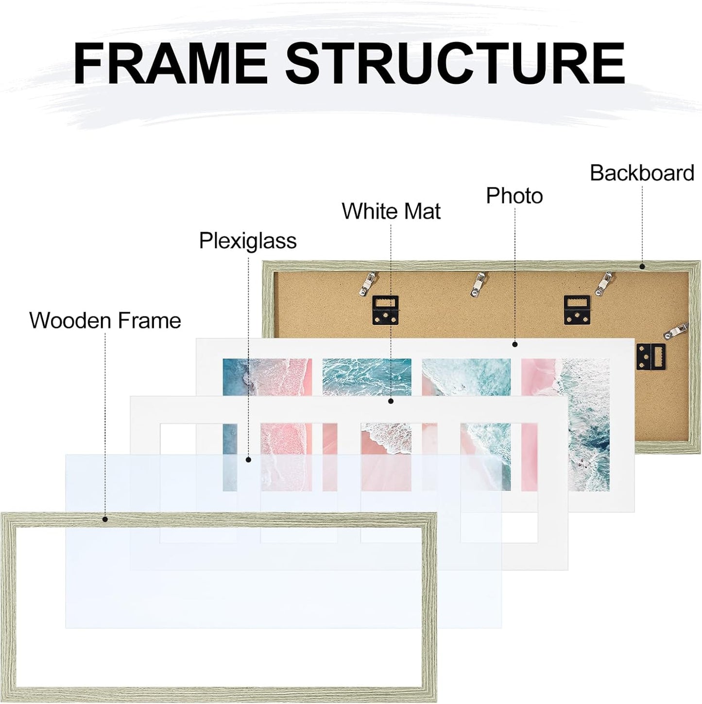 Vittanly 11x14 Collage Picture Frame, Displays 5Pcs 4x6 Pictures with Mat or 1Pcs 11x14 without Mat for Wall Mounting, Picture Frames Collage Wall Decor in Black, 1 Pack
