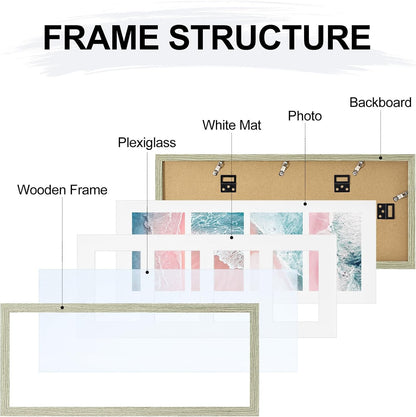 Vittanly 11x14 Collage Picture Frame, Displays 5Pcs 4x6 Pictures with Mat or 1Pcs 11x14 without Mat for Wall Mounting, Picture Frames Collage Wall Decor in Black, 1 Pack