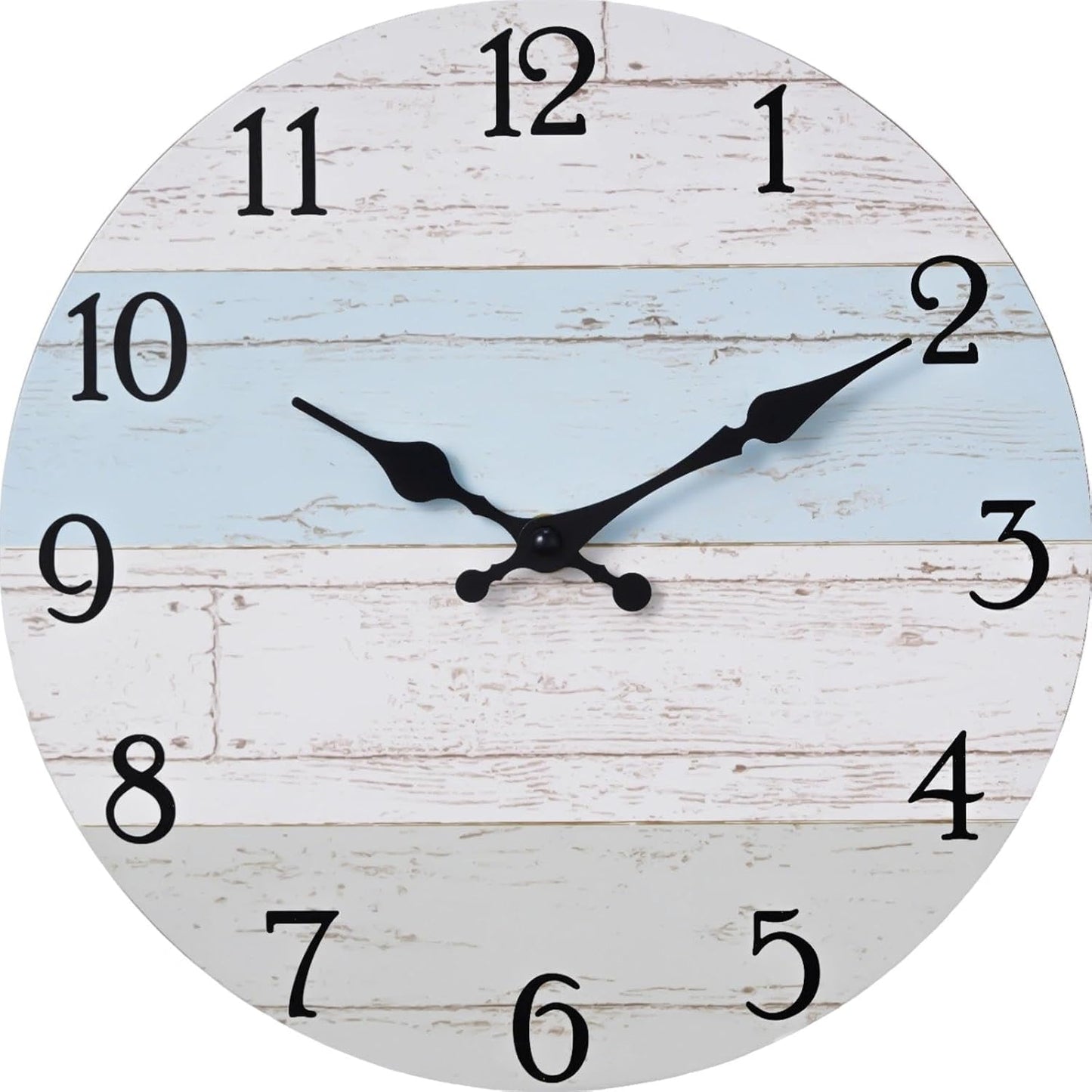 KECYET Wall Clock Battery Operated 8 Inch Silent Non Ticking Coastal Design Country Rustic Retro Decorative for Bathroom Kitchen Living Room Bedroom