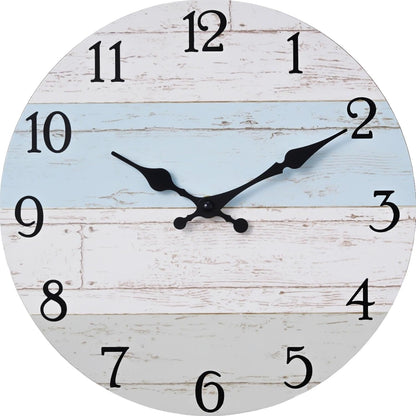 KECYET Wall Clock Battery Operated 8 Inch Silent Non Ticking Coastal Design Country Rustic Retro Decorative for Bathroom Kitchen Living Room Bedroom