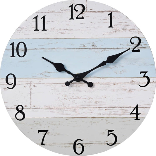 KECYET Wall Clock Battery Operated 8 Inch Silent Non Ticking Coastal Design Country Rustic Retro Decorative for Bathroom Kitchen Living Room Bedroom
