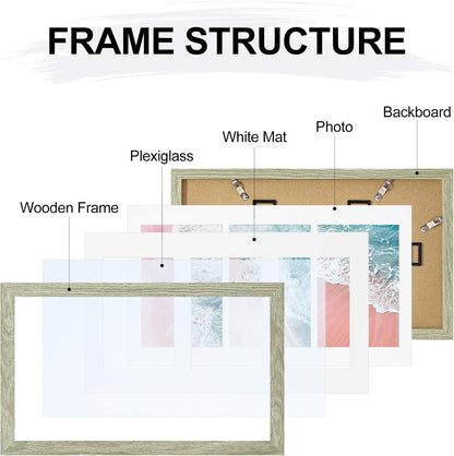 Vittanly 11x14 Collage Picture Frame, Displays 5Pcs 4x6 Pictures with Mat or 1Pcs 11x14 without Mat for Wall Mounting, Picture Frames Collage Wall Decor in Black, 1 Pack