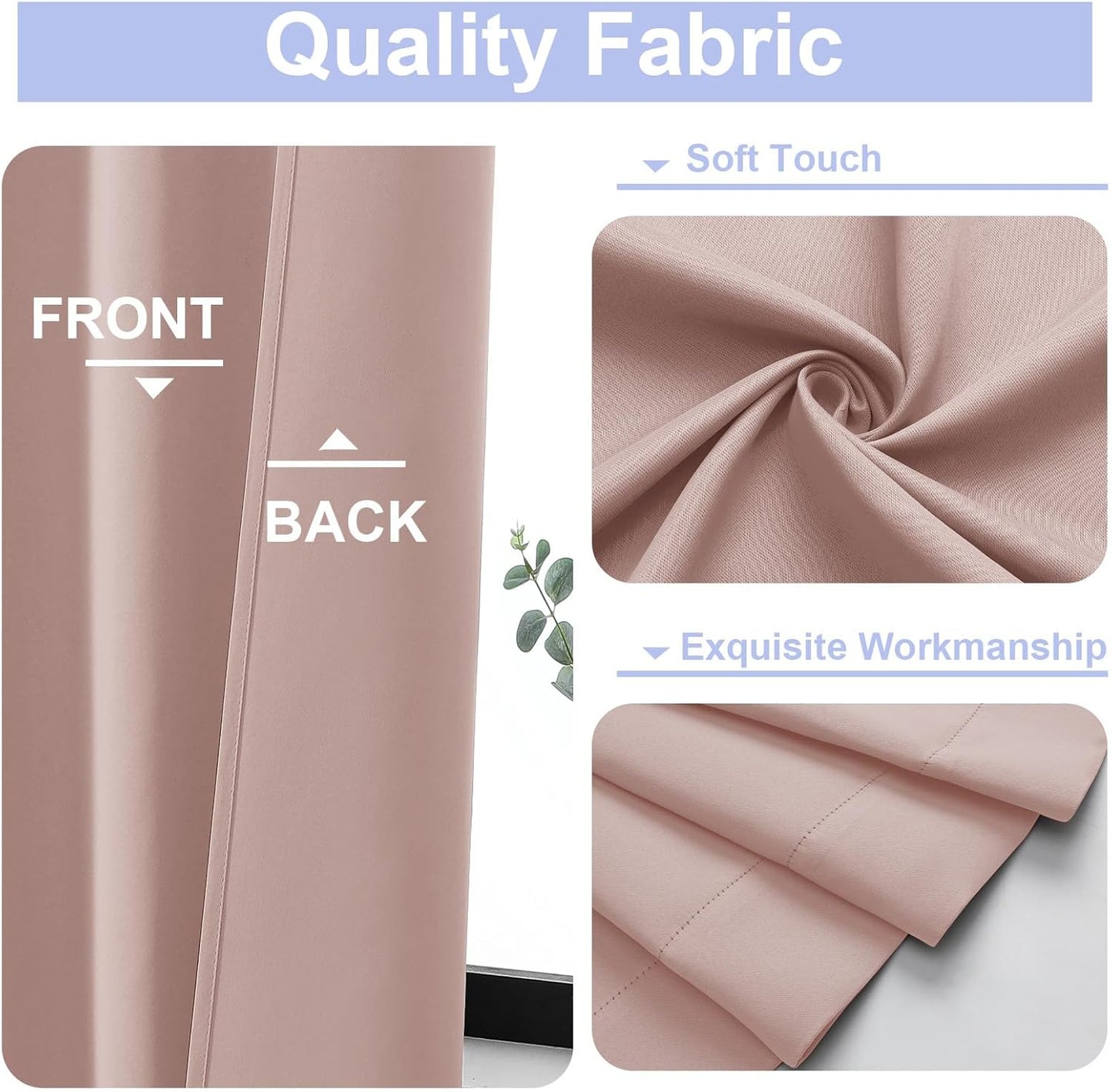 Simplebrand Ava Sage Green Blackout Curtains for Bedroom 63 Inch Length 2 Panels Set, Solid Thermal Insulated Energy Saving Rod Pocket Window Treatment Curtains Blackout Drapes, W40 x L63 Inch, Sage - Colors A