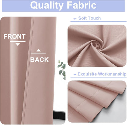 Simplebrand Ava Sage Green Blackout Curtains for Bedroom 63 Inch Length 2 Panels Set, Solid Thermal Insulated Energy Saving Rod Pocket Window Treatment Curtains Blackout Drapes, W40 x L63 Inch, Sage - Colors A