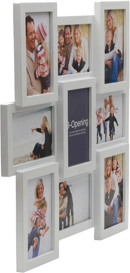 MELANNCO Collage Picture Frame for Wall, Holds 12 Photos - Six 4x6 and Six 6x4 Images, 18x23 Inch Black Plastic Frame, Hang Horizontal or Vertical, Gallery Wall Decor