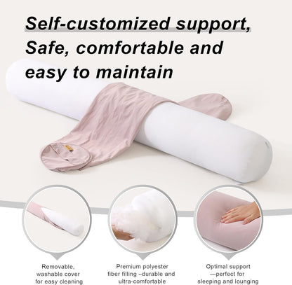 Body Pillow for Adults,Long Round Pillow,Big Cylindrical Pillow,Large Full Bolster Pillows for Side Sleepers (Steel Gray, 47.24"*7.87")