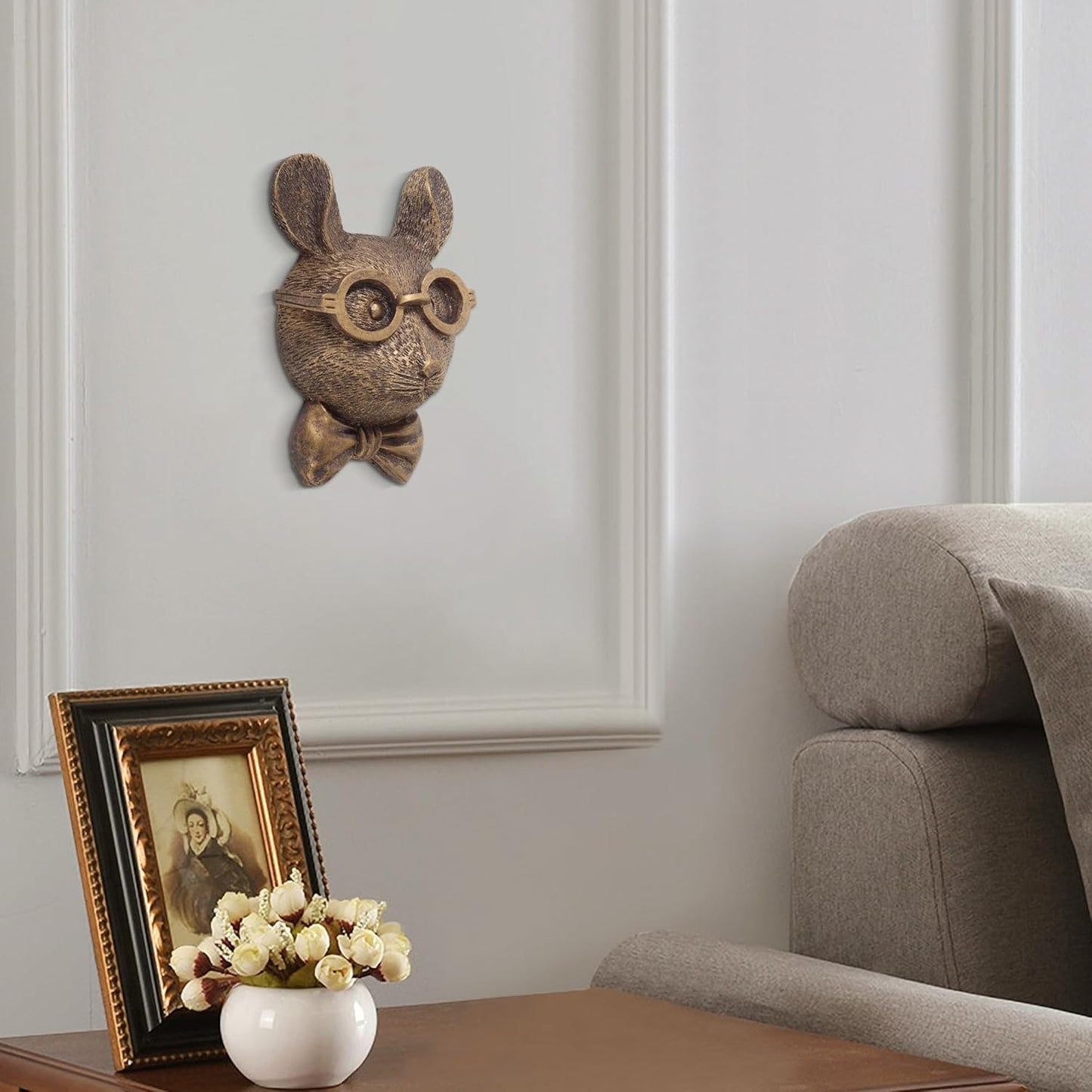 UITWMKTG 5 Pack Animal Head Wall Decor Gold Wall Sculpture Home Decor for Office Bedroom Modern Decor for Men Women