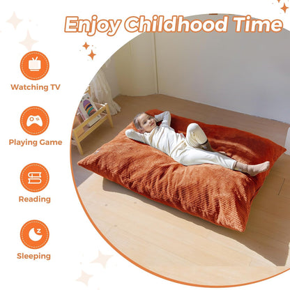 MAXYOYO 3 in 1 Kids Bean Bag Chair Couch, Convertible Chair Folds from Bean Bag to Lounger, Child Floor Sofa for Gaming, Reading, Floor Mattress with High-Density Foam Filling