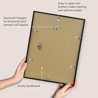 Americanflat 24x36 Poster Frame with Polished Plexiglass - Streamline Collection - Thin Border Picture Frame for Wall Display - Hanging Hardware Included - Black - Colors C