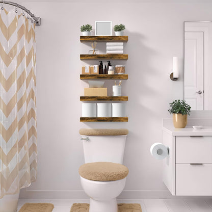 Sorbus Floating Shelves for Wall – 16 Inch Floating Shelf for Kitchen, Bedroom, Living Room, Bathroom, Home & Wall Decor - Mounted Bathroom Shelves with Invisible Brackets (Maple Wood, 2 Pack)