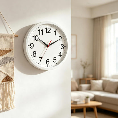 Rohioue Wall Clock Modern 8 Inch Battery Operated Silent Non Ticking Small Analog Clock for Living Room Office Home Bedroom Kitchen Bathroom(Black)