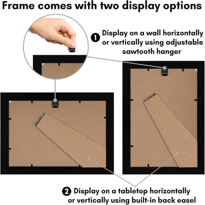 Americanflat 12x18 Poster Frame with Shatter-Resistant Glass - Signature Collection - Gallery-Style Frames Made of Engineered Wood - Photo Frame for Wall Display - Black - Colors B