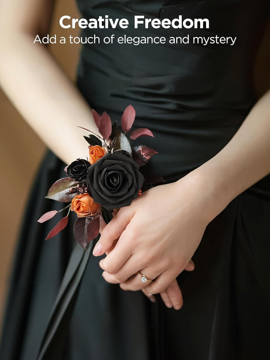 InnoGear Artificial Flowers, 50 Pcs Dark Red Foam Fake Roses Bulk with Stems for Mother's Gift Decoration Celebration DIY Wedding Bouquets Centerpieces Bridal Shower Party Christmas Tree