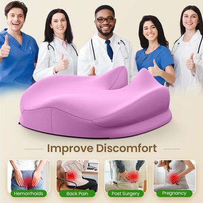 Benazcap Memory Foam Seat Cushion for Office Chair, Ergonomic Chair Cushions for Tailbone Pain Relief, Sciatica & Back Support, Office Chair Cushion & Car Seat Cushion