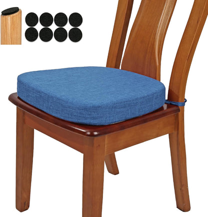 BUYUE Thickened 2.5" Friendly Woven Fabric Dining Chair Cushion, U-Shape High Density Foam Comfortable Chair Pad for Kitchen, Slip Resistant Indoor Seat Cushion (1 Piece, Dark Gray)