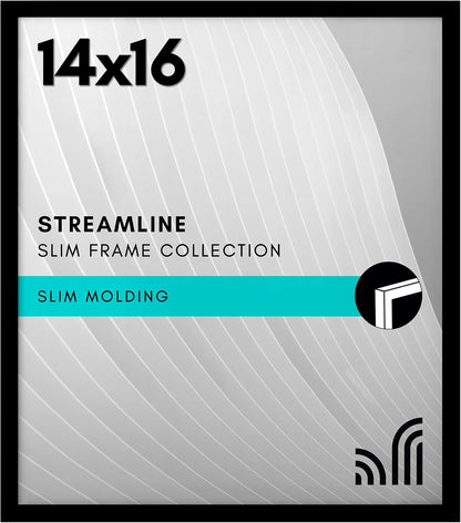 Americanflat 24x36 Poster Frame with Polished Plexiglass - Streamline Collection - Thin Border Picture Frame for Wall Display - Hanging Hardware Included - Black - Colors B