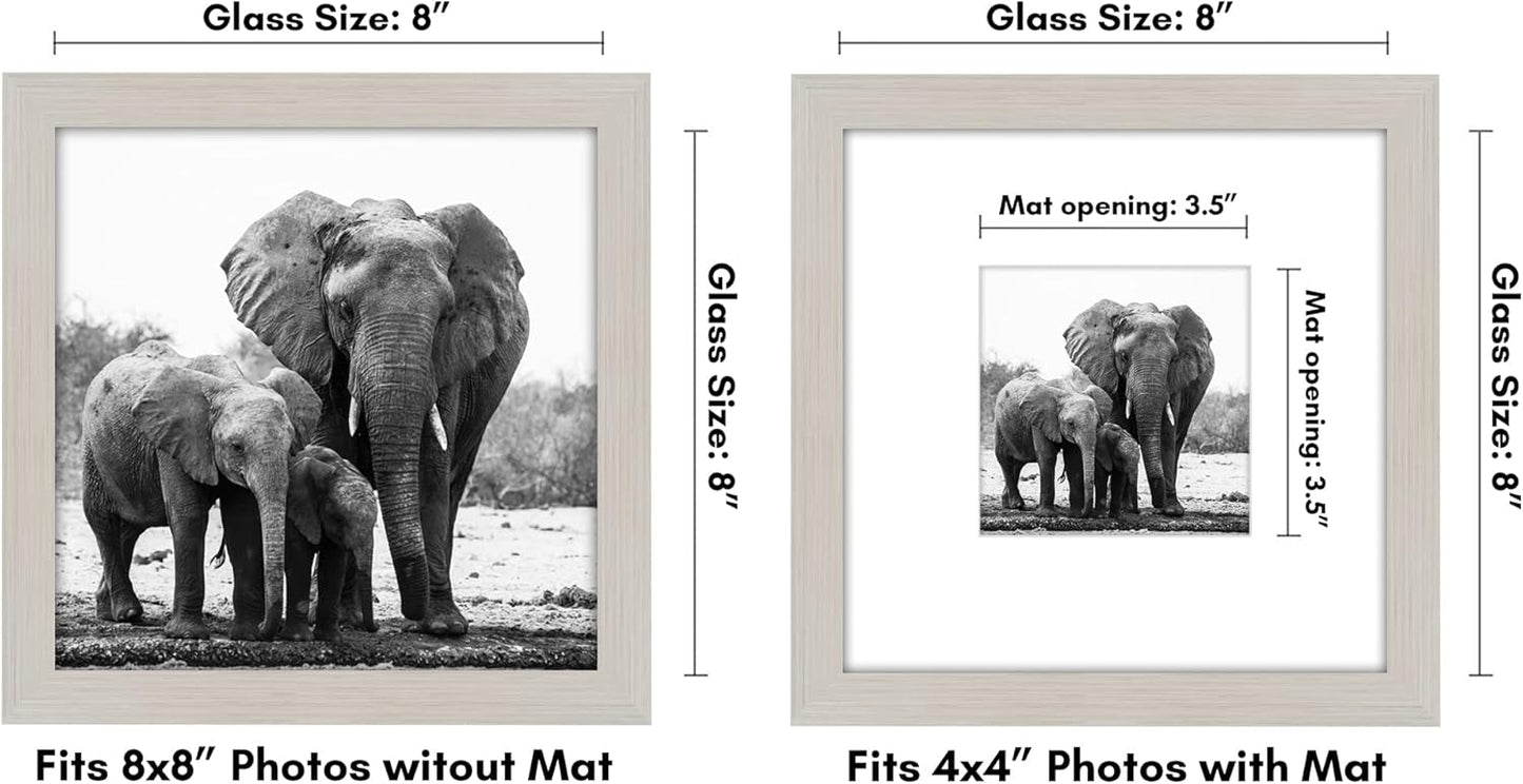 Americanflat 8x10 Picture Frame with Shatter-Resistant Glass - Use as 5x7 Frame with Mat or Display 8x10 Photo Without Mat - Signature Collection - Picture Frames for Tabletop and Wall Display - Black