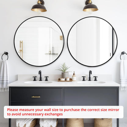 Fabuday Black Circle Mirror for Wall 20 inch - Round Mirrors for Bathroom, Entryway, Living Room, Hallway, Bedroom Decor, Small Matte Framed