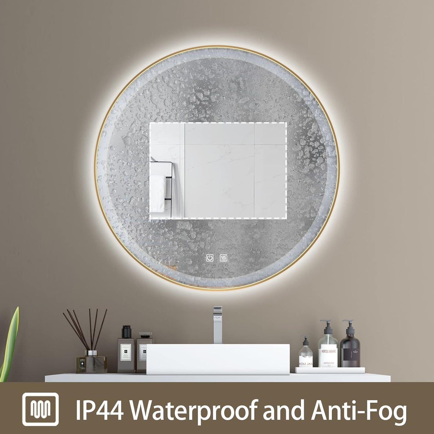Itrue 12 Inch Small Round Decorative Wall Mirror, HD Silver-Coated Glass with Brushed Black Metal Frame, Minimalist Modern Accent Mirror for Vanity, Narrow Walls, Bathroom, Bedroom & Entryway