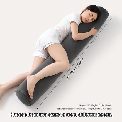 Body Pillow for Adults,Long Round Pillow,Big Cylindrical Pillow,Large Full Bolster Pillows for Side Sleepers (Steel Gray, 47.24"*7.87")