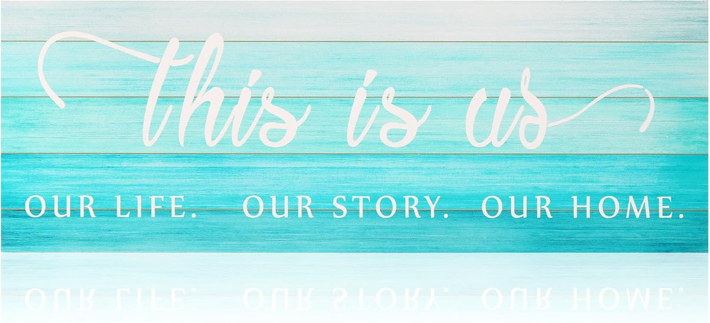 Jetec This Is Us Wall Sign Wooden Family Wall Plaques Inspiration Sign Farmhouse Entryway Rustic Plaques Art with Quotes for Living Room Bedroom Christmas Decorations(Antique White)