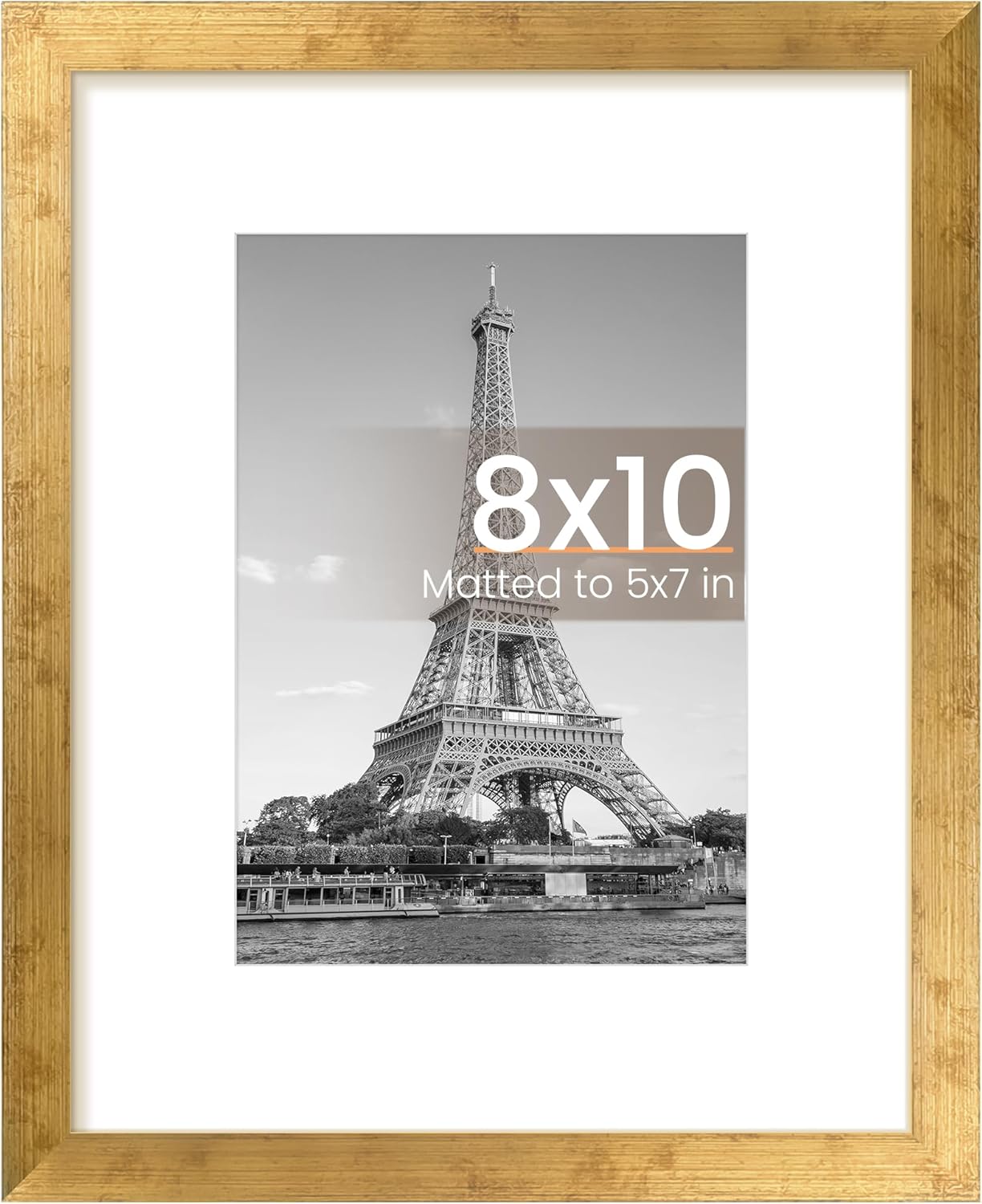 upsimples 8x10 Picture Frame, Display Pictures 5x7 with Mat or 8x10 Without Mat, Wall Hanging Photo Frame, Black, 1 Pack - Colors B