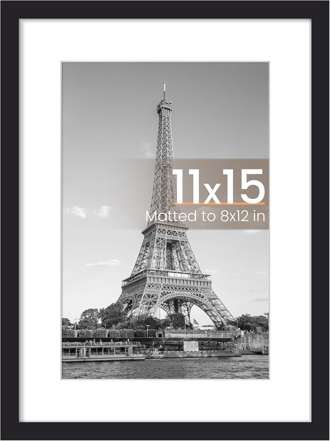 upsimples 8x10 Picture Frame, Display Pictures 5x7 with Mat or 8x10 Without Mat, Wall Hanging Photo Frame, Black, 1 Pack - Colors B