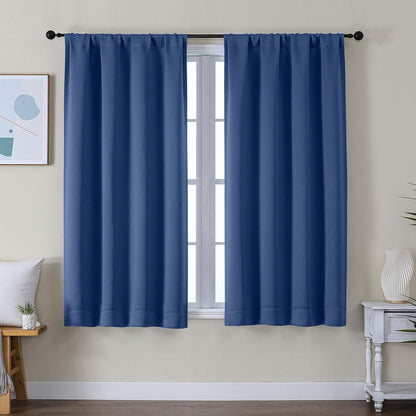 Simplebrand Ava Sage Green Blackout Curtains for Bedroom 63 Inch Length 2 Panels Set, Solid Thermal Insulated Energy Saving Rod Pocket Window Treatment Curtains Blackout Drapes, W40 x L63 Inch, Sage - Colors A