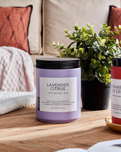 M&SENSE Eucalyptus & Mint Scented Jar Candle, Large 19.4oz Natural Soy Wax, 110-Hour Long Lasting Non-Toxic Clean Burning, Fresh Smelling Home Aromatherapy for Spa Stress Relief, Gifts for Men Women