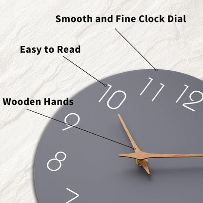 Mosewa Wall Clock 8 Inch Black Battery Operated Silent Non Ticking Simple Minimalist Rose Gold Numbers Decorative for Bedroom Living Room Kitchen Home Bathroom Office