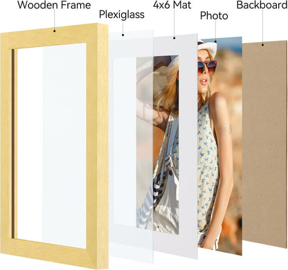 Vittanly 11x14 Picture Frame, Display Pictures 8x10 with Mat or 11x14 without Mat, Photo Frame for Wall Mounting, Black, 1 Pack - Colors A