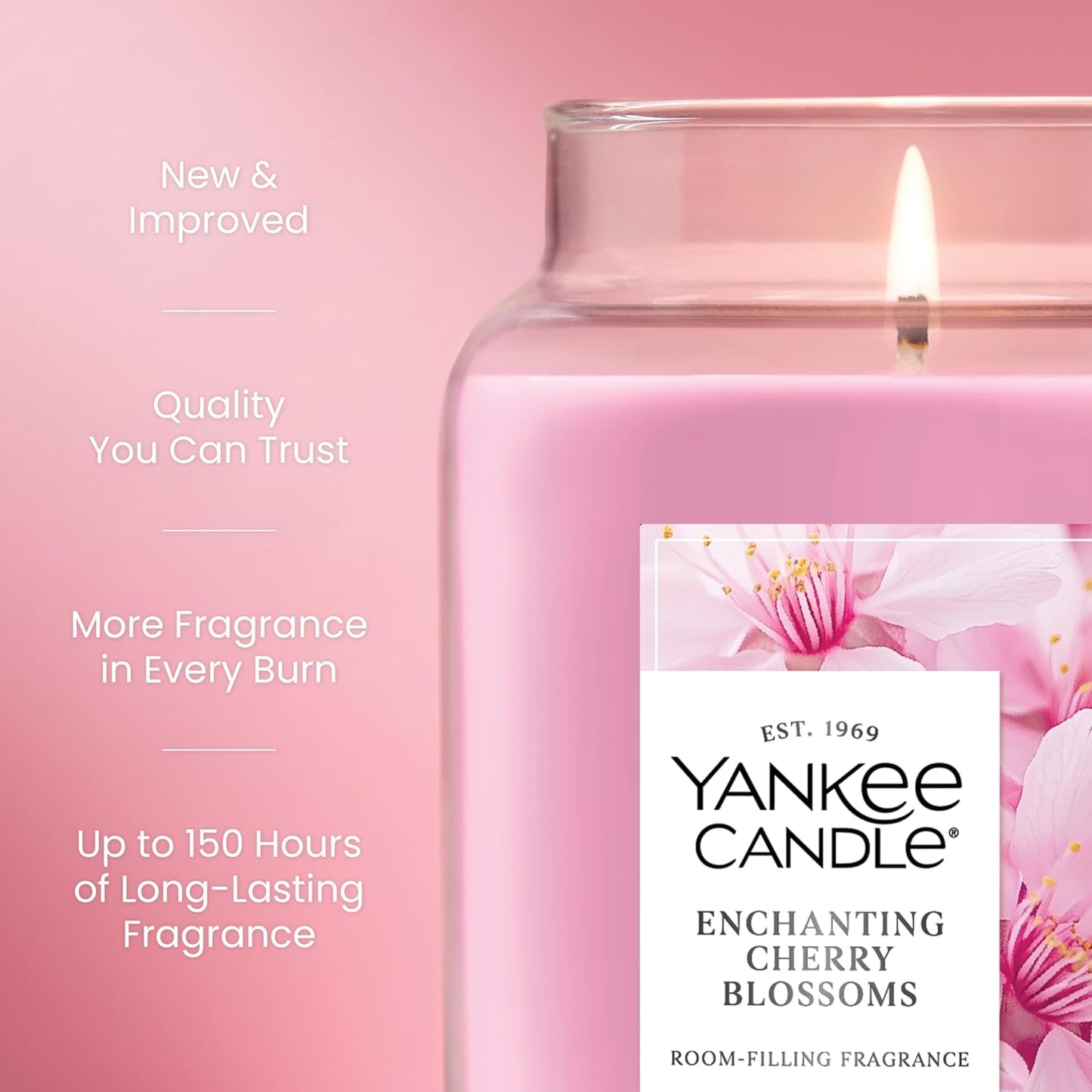 Yankee Candle Lilac Blossoms Scented Candle, 22oz Large Jar with up to 150 Hour Burn Time, Giftable, Birthdays