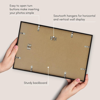Americanflat 24x36 Poster Frame with Polished Plexiglass - Streamline Collection - Thin Border Picture Frame for Wall Display - Hanging Hardware Included - Black - Colors A