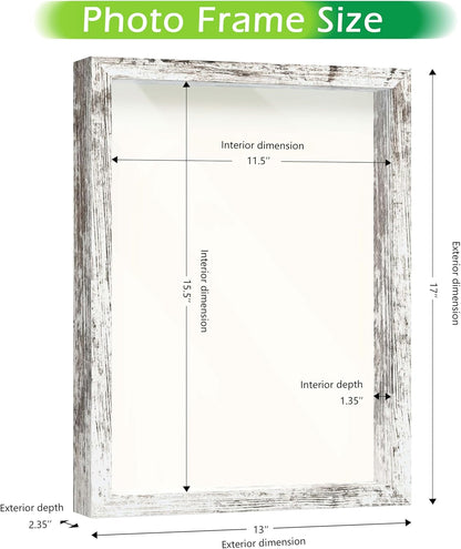FrameWorks 11” x 14” Dark Oak Wooden Shadow Box Frame – Display Case with Soft Felt Back, Memory Box with Tempered Glass, Display Box with Elegant White Ball Push Pins, Wooden Flower Box
