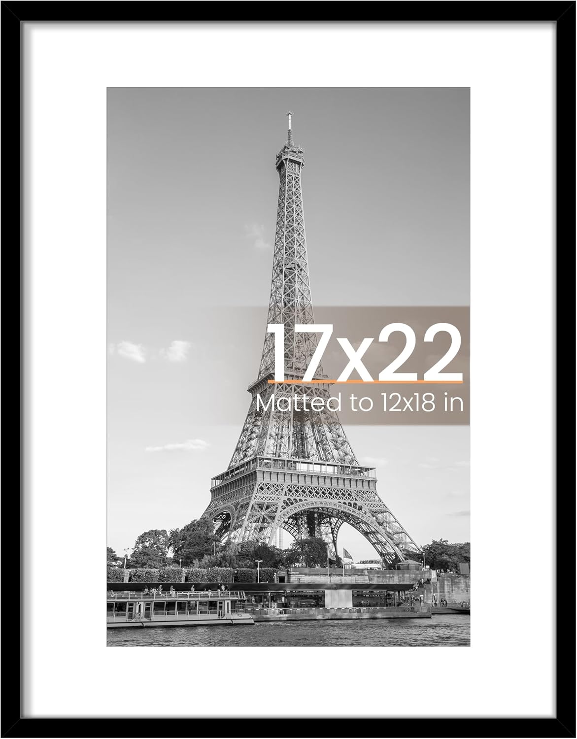 upsimples 8x10 Picture Frame, Display Pictures 5x7 with Mat or 8x10 Without Mat, Wall Hanging Photo Frame, Black, 1 Pack - Colors A