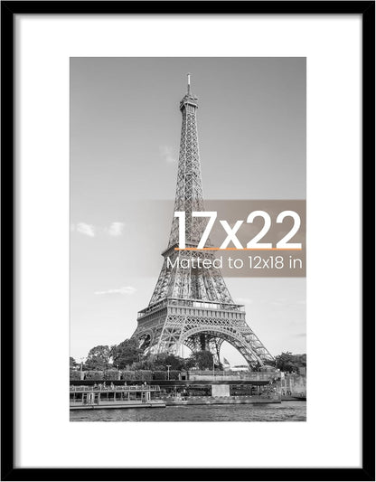 upsimples 8x10 Picture Frame, Display Pictures 5x7 with Mat or 8x10 Without Mat, Wall Hanging Photo Frame, Black, 1 Pack - Colors A