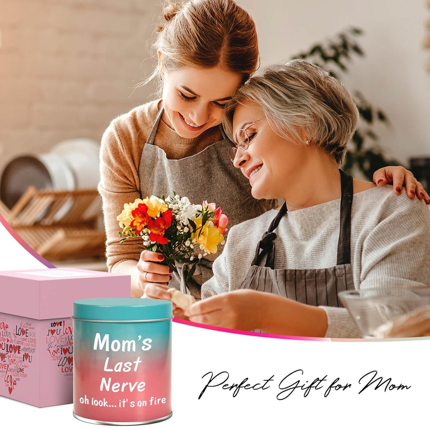 Gifts for Mom Birthday from Daughter Son, Christmas Stocking Stuffers Gifts for Mom Present Mothers Day Great ldeas Funny Unique New Mother Thanksgiving Adoptive 9oz Scented Candle