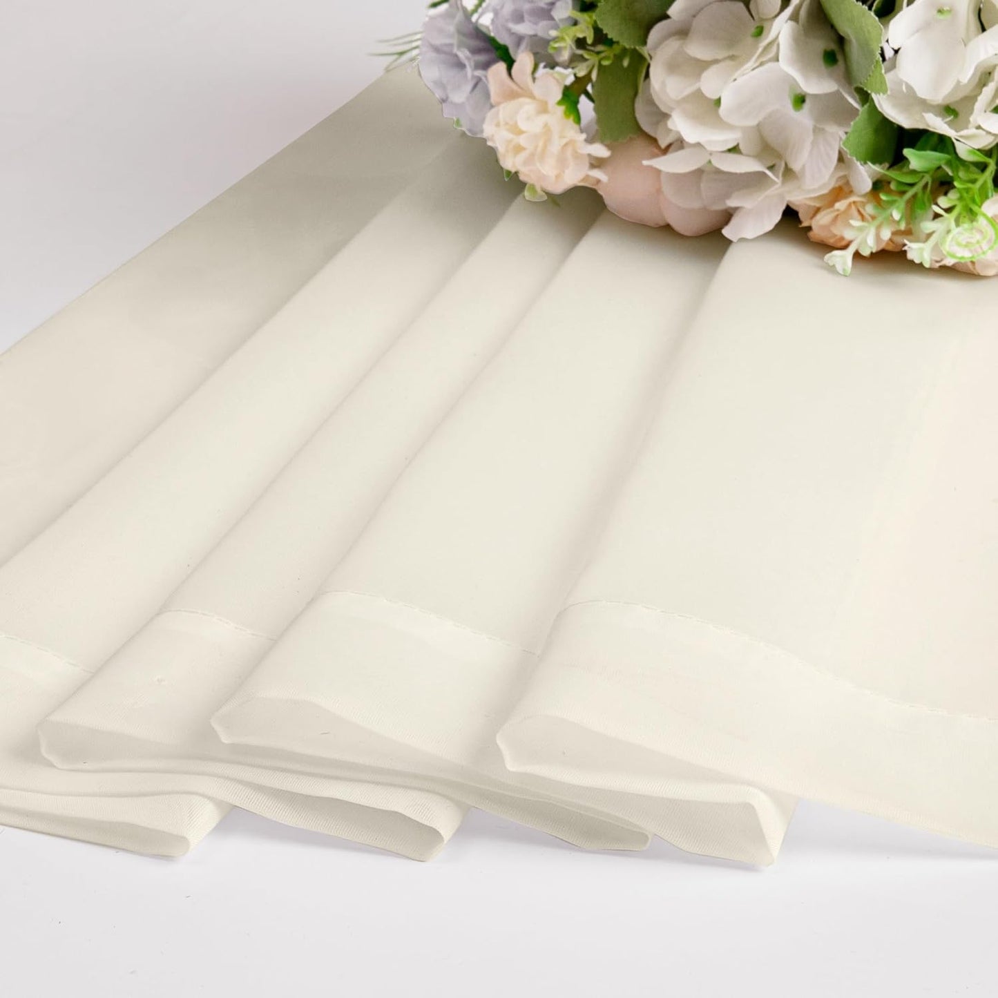 OWENIE Sheer Curtains 84 inches Long 2 Panels Set for Living Room/Bedroom, Rod Pocket Voile Sheer Panel Drapes, White, 2pcs, Each 42" W x 84" L - Colors B