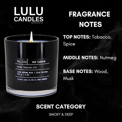Lulu Candles | Jasmine, Oud & Sandalwood | Luxury Scented Soy Jar Candle | Hand Poured in The USA | Highly Scented & Long Lasting (9 Oz.)