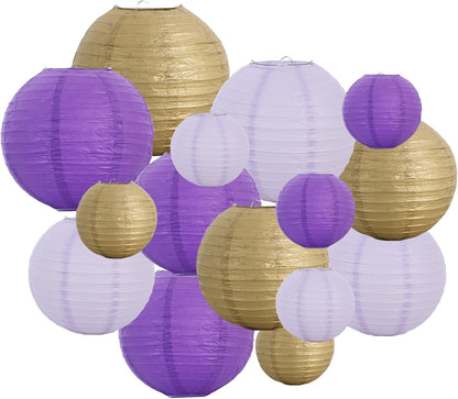 BEISHIDA 10Pcs White Paper Lanterns Decorative Chinese/Japanese Hanging Round Paper Lanterns Lamp for Birthday, Wedding, Christmas, Bridal, Home Decor, Party Decoration(Size of 4”, 6”, 8”, 10”)