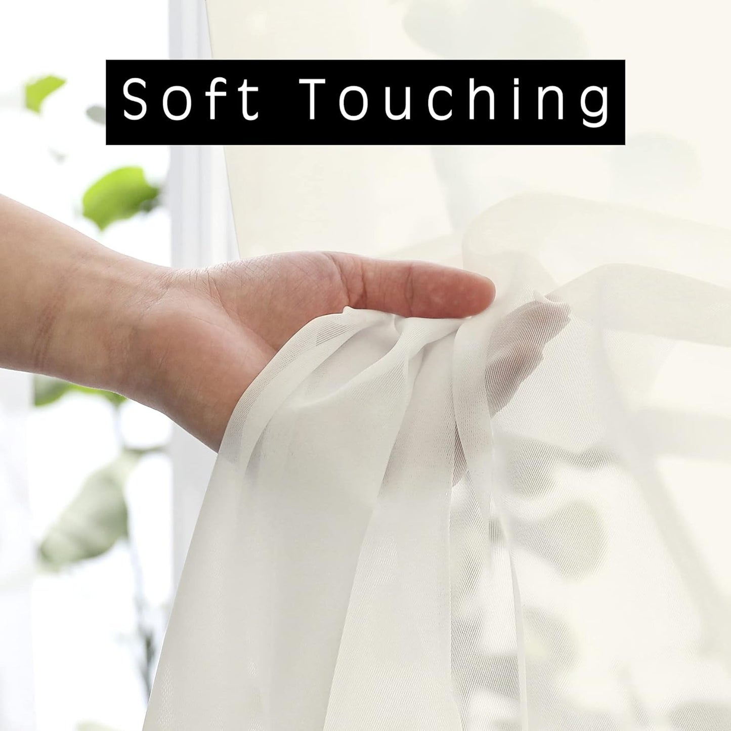 OWENIE Sheer Curtains 84 inches Long 2 Panels Set for Living Room/Bedroom, Rod Pocket Voile Sheer Panel Drapes, White, 2pcs, Each 42" W x 84" L - Colors B
