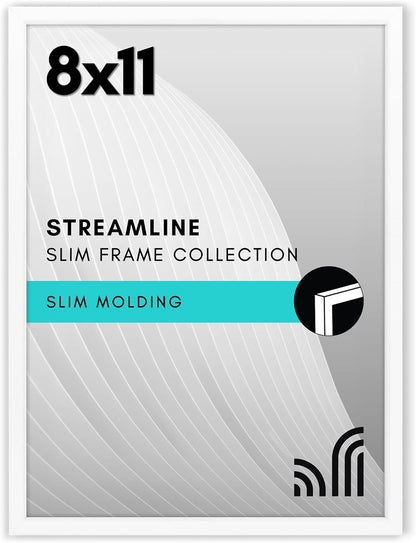 Americanflat 24x36 Poster Frame with Polished Plexiglass - Streamline Collection - Thin Border Picture Frame for Wall Display - Hanging Hardware Included - Black - Colors C