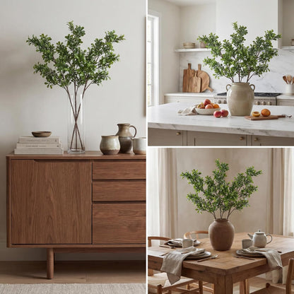 Yinder 3 Pack 27.7 Inch Artificial Eucalyptus Stems Realistic Fake Greenery Plants Eucalyptus Leaves Plant Branches Decorative for Vase Arrangements Home Farmhouse & Boho Decor Wedding Bouquets