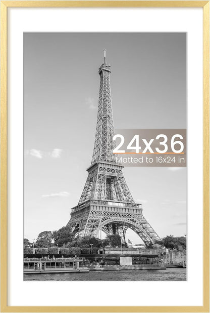 upsimples 8x10 Picture Frame, Display Pictures 5x7 with Mat or 8x10 Without Mat, Wall Hanging Photo Frame, Black, 1 Pack - Colors A