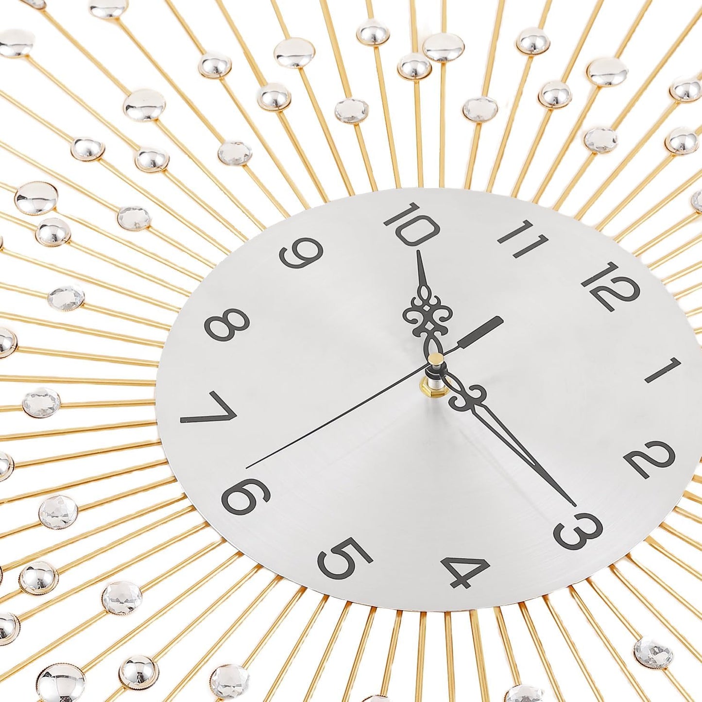 SIN&MI Large Wall Clocks, Silent Sunflower Shape Chic Decorative Wall Clock, Modern Non-Ticking Round Clock Dial Iron Metal Wall Clock for Living Room Decor Entrance Office Cafe 20 Inch