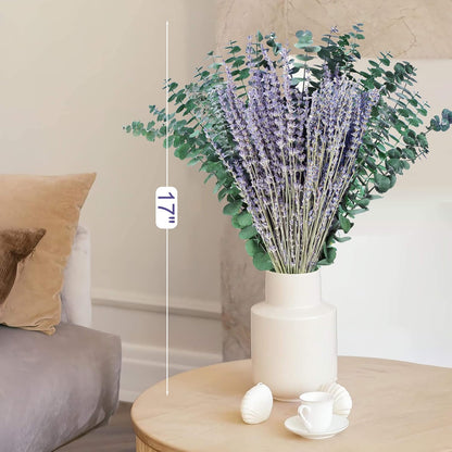 115 Pcs Eucalyptus Stems & Lavenders Flowers Bundles for Shower, 17'' Upgrade Hanging Shower Plant, Natural Real Eucalyptus Leaves Lavenders Stems with Chrysanthemums, Fragrant Bathroom Decor